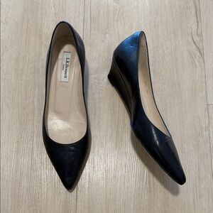 LK Bennett Black Leather Wedges